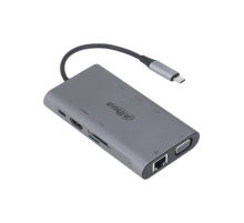 Док станция DAHUA  Док станция 9 in 1 USB 3.1 Type-C to USB 3.0 + HDMI + RJ45 + VGA + SD/TF +PD Docking Station (DH-TC39)