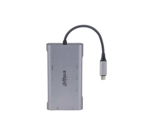 Док станция DAHUA  Док станция 9 in 1 USB 3.1 Type-C to USB 3.0 + HDMI + RJ45 + VGA + SD/TF +PD Docking Station (DH-TC39)