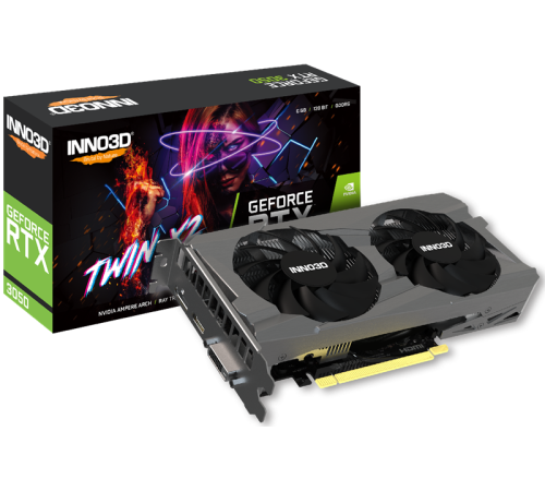 Видеокарта INNO3D RTX 3050 Twin X2//RTX3050, DP,HDMI,DVI, 6G,D6 (N30502-06D6-1711VA60)