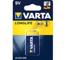 Батарейка Varta LONGLIFE Крона 6LR61 BL1 Alkaline 9V (4122) (1/10/50) Varta LONGLIFE 6LR61 9-Volt-Block (Krona) (04122101411)