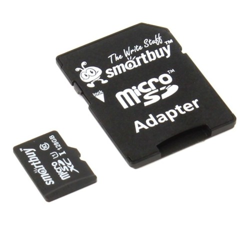 Micro SecureDigital 128Gb Smart buy SB128GBSDCL10-01 {Micro SDHC Class 10, UHS-1, SD adapter} Micro SecureDigital 128Gb Smart buy SB128GBSDCL10-01 {Micro SDHC Class 10, UHS-1, SD adapter}