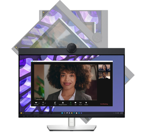 Монитор Dell 27" P2724DEB, Video Conferencing Monitor, IPS, QHD 2560 x 1440 at 60Hz, 16:9, 350 cd/m2, 1000:1, 5 ms gray to gray, H-AD, 1 x 4MP RGB + IR 2K camera at 30fps, 2 x digital microphone, 5W speakers (P2724DEB)