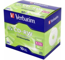 Диск CD-RW Verbatim 700Mb 12x Jewel case (10шт) (43148)