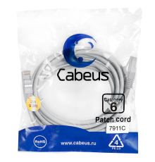 Патч-корд f/utp, категория 6, 2xrj45/8p8c, экранированный, серый, lszh, 3м Патч-корд F/UTP, категория 6, 2xRJ45/8p8c, экранированный, серый, LSZH, 3м, Cabeus PC-FTP-RJ45-Cat.6-3m-LSZH, PC-FTP-RJ45-CAT.6-3M-LSZH (PC-FTP-RJ45-CAT.6-3M-LSZH)