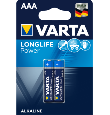 Батарейка Varta LONGLIFE POWER (HIGH ENERGY) LR03 AAA BL2 Alkaline 1.5V (4903) (2/20/100) (2 шт.) VARTA 04903121412