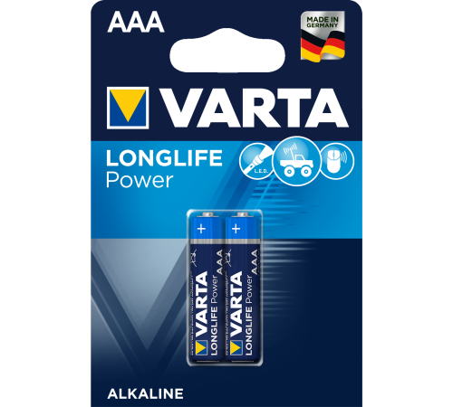 Батарейка Varta LONGLIFE POWER (HIGH ENERGY) LR03 AAA BL2 Alkaline 1.5V (4903) (2/20/100) (2 шт.) VARTA 04903121412