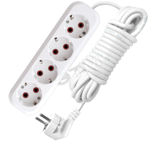 Удлинитель бытовой 4х5м с заземлением 10А У10-555