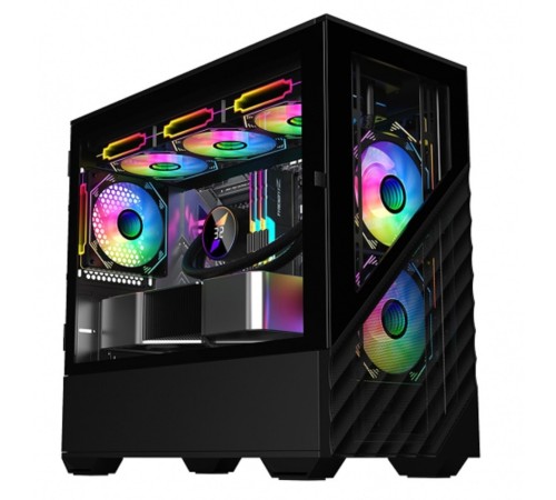 1STPLAYER DK D7 Black / mATX / 3x120mm LED fans / D7-BK-3F1 1STPLAYER DK D7 Black / mATX / 3x120mm LED fans / D7-BK-3F1