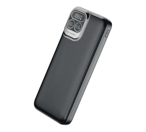 Perfeo Powerbank Atomic Age 10000 mAh/LED дисплей/PD + QC 3.0/Type-C/2 USB/Выход: 5A, max 22.5WBlack