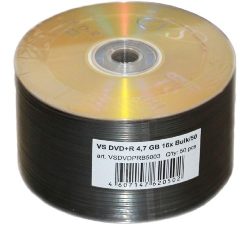 Диски VS DVD+R 4,7 GB 16x Bulk/50