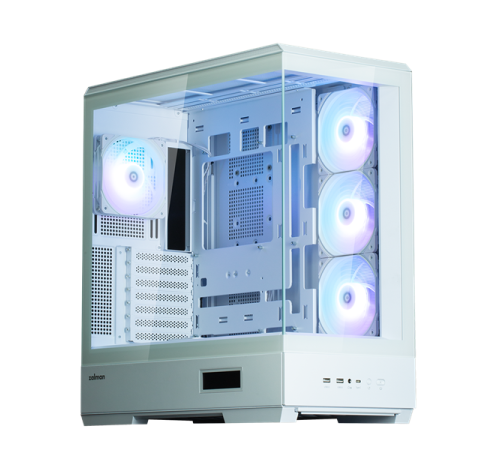 Корпус ZALMAN P50 DS, ATX, WHITE, WINDOW, 2x3.5", 3x2.5", 1xUSB TYPE-C, 2xUSB3.0, SIDE 3x120mm ARGB, REAR 1x120mm ARGB (P50 DS WHITE)