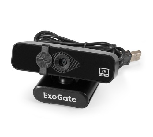 ExeGate Stream С958 2K (матрица 1/3.2" 5Мп, 2592x1944, 30fps, 4-линзовый объектив, автофокус, USB, микрофон с шумоподавлением, универсальное крепление, кабель 1,5 м, WindowsR 7/8/10/11, Mac OS 10.6 и