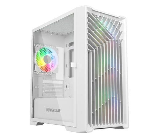 Powercase Mistral Micro X4W, Tempered Glass, 4х 120mm 5-color fan, белый, mATX  (CMMXW-L4)