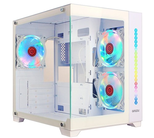 Ginzzu V490 RGB подсветка, контроллер CRC6, 3* 12R6 FAN 12CM RGB, закаленное стекло 1*USB 3.0,1*USB 2.0, AU Белый mATX Ginzzu V490 RGB подсветка, контроллер CRC6, 3* 12R6 FAN 12CM RGB, закаленное стекло 1*USB 3.0,1*USB 2.0, AU Белый mATX
