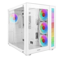 Ginzzu V570 RGB подсветка, контроллер CRC10, 4* 12RW6 FAN 12CM RGB, закаленное стекло 1*USB 3.0,1*USB 2.0, AU Белый ATX