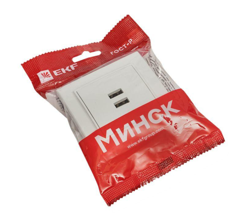EKF ERR-2USB-100 Минск Розетка USB 2-местная СП 2,1А белая EKF EKF ERR-2USB-100 Минск Розетка USB 2-местная СП 2,1А белая EKF