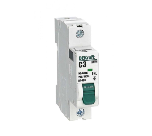 Выключатель автоматический модульный 1п C 3А 6кА ВА-103 DEKraft 12266DEK