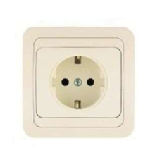 Розетка 1-м СП Mimoza 16А IP20 с заземл. крем./крем. Makel 25028