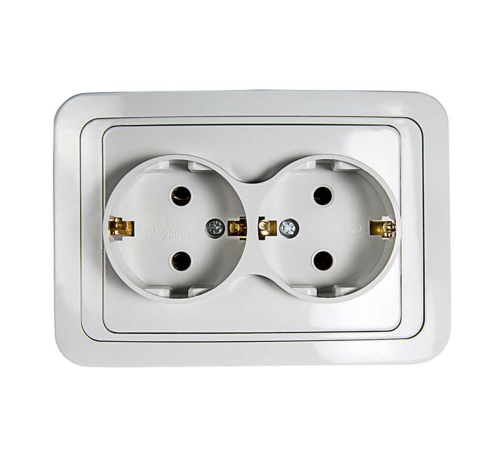 Розетка 2-м CLASSICO с заземл. 2128 бел. ASD / IN HOME 4680005959921
