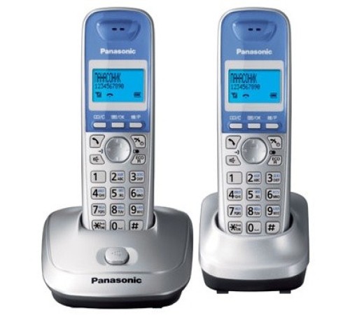 Р/Телефон Dect Panasonic KX-TG2512RUS серебристый (труб. в компл.:2шт) АОН Р/Телефон Dect Panasonic KX-TG2512RUS серебристый (труб. в компл.:2шт) АОН