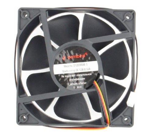 Gembird Вентилятор 120x120x38 втулка 3 pin провод 40 см [D12038SM-3]