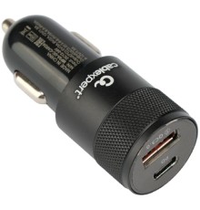 Автомобильное зарядное устройство Cablexpert 38Вт, 3А, QC3.0/PD, 1xUSB, 1xType-C, черный, пакет (MP3A-UC-CAR24)