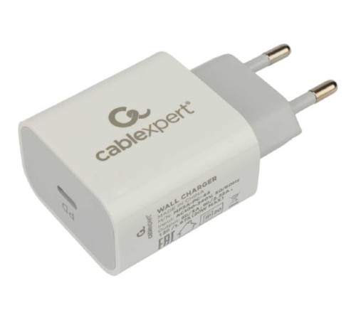Cablexpert Зарядное устройство 20Вт, 3А, QC3.0/PD, 1xType-C, белый, пакет (MP3A-PC-44) Cablexpert Зарядное устройство 20Вт, 3А, QC3.0/PD, 1xType-C, белый, пакет (MP3A-PC-44)
