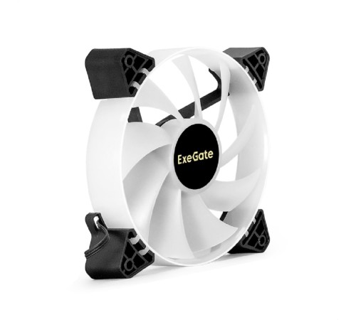 Exegate EX295968RUS Вентилятор 12В DC с подсветкой ExeGate EX12025H3P4PYH-PWM.ARGB (120x120x25 мм, Hydraulic bearing (гидродинамический), 5V ARGB 3pin, 4pin PWM, 1200RPM, ARGB подсветка, 26dBA)