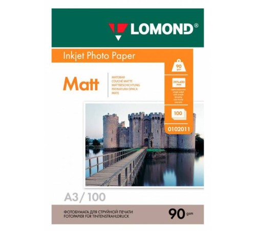 Фотобумага Lomond 0102011 A3/90г/м2/100л./белый матовое для струйной печати