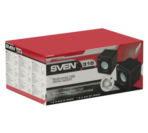Колонки пластмассовые АС SVEN 315 (5 Вт), чёрный SVEN 315 (SV-0110315BK)