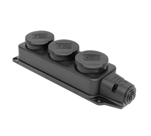 EKF RPS-015-16-230-44 Розетка трехместная с защит. крышками каучуковая 230В 2P+PE 16A IP44 EKF PROxima EKF RPS-015-16-230-44 Розетка трехместная с защит. крышками каучуковая 230В 2P+PE 16A IP44 EKF PROxima