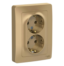 Systeme electric BLNRS001024 BLANCA С/У РОЗЕТКА двойная с заземлением без шторок, 16А, 250В, ТИТАН