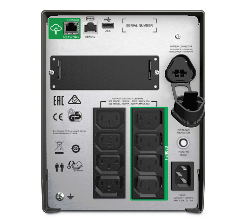 APC Smart-UPS, Line Interactive, 1500VA, Tower, 230V, 8x IEC C13 outlets, SmartConnect Port+SmartSlot, AVR, LCD APC Smart-UPS, Line Interactive, 1500VA, Tower, 230V, 8x IEC C13 outlets, SmartConnect Port+SmartSlot, AVR, LCD