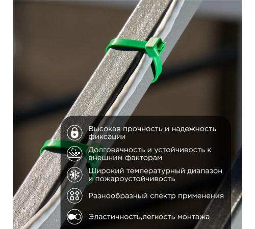 Хомут кабельный 4.8х400 нейл. зел. (уп.25шт) Rexant 07-0403-25 Хомут кабельный 4.8х400 нейл. зел. (уп.25шт) Rexant 07-0403-25