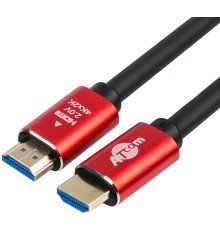 Кабель HDMI 30 m (Red/Gold, в пакете)  VER 2.0 ATcom HDMI 2.0 (m) - HDMI 2.0 (m) 30 м (AT5947)