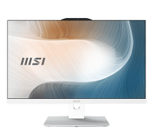 MSI Modern AM242P 1M AiO 23,8" FHD (1920x1080)IPS AG Non-touch, Core i3-100U (1.2GHz), 8Gb DDR5(1*8GB), 512GB SSD M.2, Intel UHD, WiFi, BT, camera, WirelessKB&mouse Eng/Rus, No OS,1y,White
