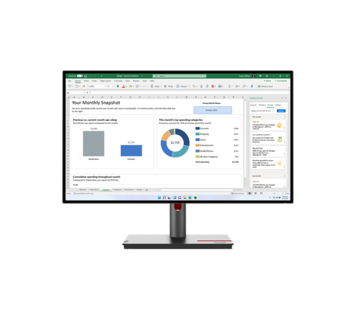 Монитор Lenovo ThinkVision P27h-30 27" QHD (2560x1440) IPS, 4ms, 350cd, 1000:1, 1x HDMI 2.1 TMDS, 1x DP 1.4, 1x DP 1.4 Out, 1x USB-C 3.2 Gen 1, 1x RJ45, Tilt, Swivel, Pivot, Height Adjust Stand, 1Y (63A1GAT1EU)