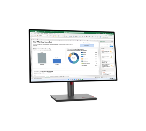 Монитор Lenovo ThinkVision P27h-30 27" QHD (2560x1440) IPS, 4ms, 350cd, 1000:1, 1x HDMI 2.1 TMDS, 1x DP 1.4, 1x DP 1.4 Out, 1x USB-C 3.2 Gen 1, 1x RJ45, Tilt, Swivel, Pivot, Height Adjust Stand, 1Y (63A1GAT1EU)
