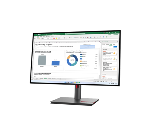 Монитор Lenovo ThinkVision P27h-30 27" QHD (2560x1440) IPS, 4ms, 350cd, 1000:1, 1x HDMI 2.1 TMDS, 1x DP 1.4, 1x DP 1.4 Out, 1x USB-C 3.2 Gen 1, 1x RJ45, Tilt, Swivel, Pivot, Height Adjust Stand, 1Y (63A1GAT1EU)