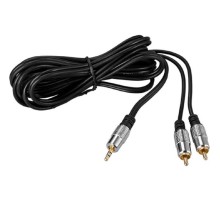 Rexant (17-4224) Шнур Стерео 3,5мм - 2 RCA, 3м, Gold-металл