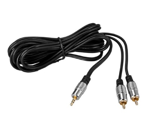 Rexant (17-4224) Шнур Стерео 3,5мм - 2 RCA, 3м, Gold-металл Rexant (17-4224) Шнур Стерео 3,5мм - 2 RCA, 3м, Gold-металл