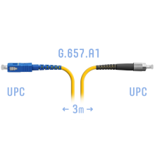 Патчкорд оптический FC/UPC-SC/UPC SM G.657.A1 3 метра