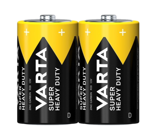 Батарейка Varta SUPERLIFE R20 D Shrink 2 Heavy Duty 1.5V (2020) (2/24/120) VARTA 02020101302