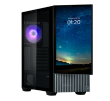 Корпус ZALMAN Z10 DS, ATX, BLACK, WINDOW, built-in 15.6-inch FHD display, 2x3.5", 2x2.5", 2xUSB3.0, 1xUSB 3.1 Type-C, FRONT 2x120mm, REAR 1x120mm ARGB (Z10 DS Black)