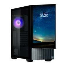 Корпус ZALMAN Z10 DS, ATX, BLACK, WINDOW, built-in 15.6-inch FHD display, 2x3.5", 2x2.5", 2xUSB3.0, 1xUSB 3.1 Type-C, FRONT 2x120mm, REAR 1x120mm ARGB (Z10 DS Black)