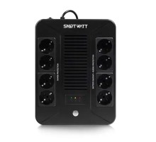 SMARTWATT UPS SAFE PRO 1000 {линейно-интерактивный,1000/600 ВА/Вт, напольный/настенный, LED индикация, Shuko CEE7/4 - 8 шт. (4 шт. с резервным питанием, 4 шт. - сетевой фильтр}