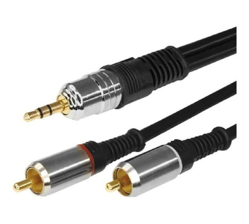 Rexant (17-4225) Шнур Стерео 3,5мм - 2 RCA, 5м, Gold-металл Rexant (17-4225) Шнур Стерео 3,5мм - 2 RCA, 5м, Gold-металл