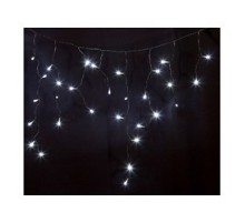 NEON-NIGHT (255-275) Гирлянда Айсикл {(бахрома) светодиодный, 3,2х0,6 м., черный провод "КАУЧУК", 220В,  диоды белые }