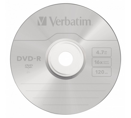 Диск DVD-R Verbatim 4.7Gb 16x bulk (10шт) (43729)