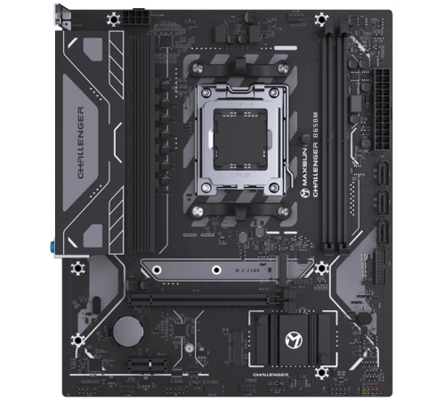 Материнская плата MAXSUN MS-Challenger B650M, AM5, B650, 2*DDR5, 3*SATA3, M.2, 4*USB 3.2, 2*USB 2.0, 1*PCIEx16, 1*PCIEx1, DP+HDMI, mATX (MS-Challenger B650M)